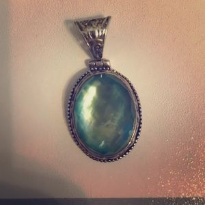 Sterling Silver Aquamarine Stone Pendant